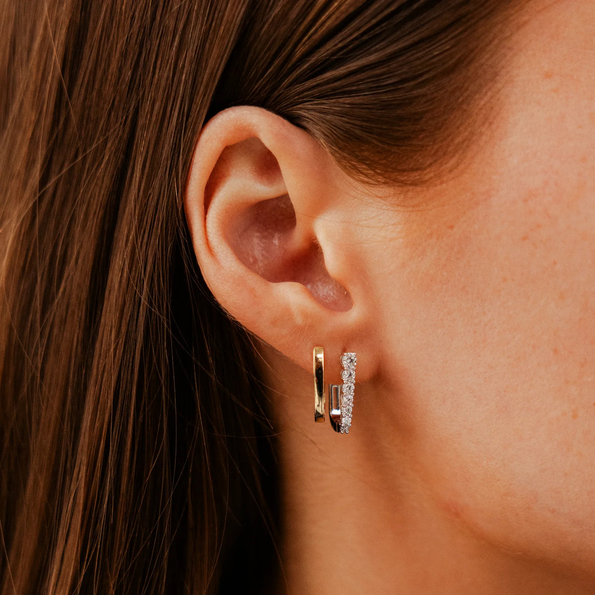 DRD U-Shape Solid Gold Hoops