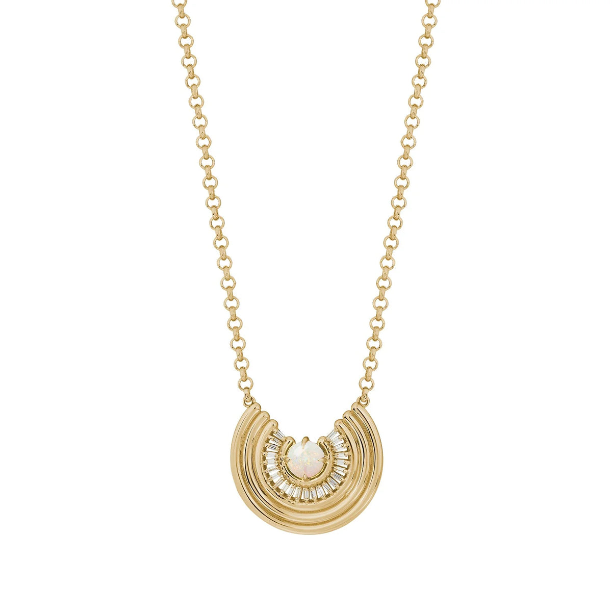 Revival Baguette Necklace Opal