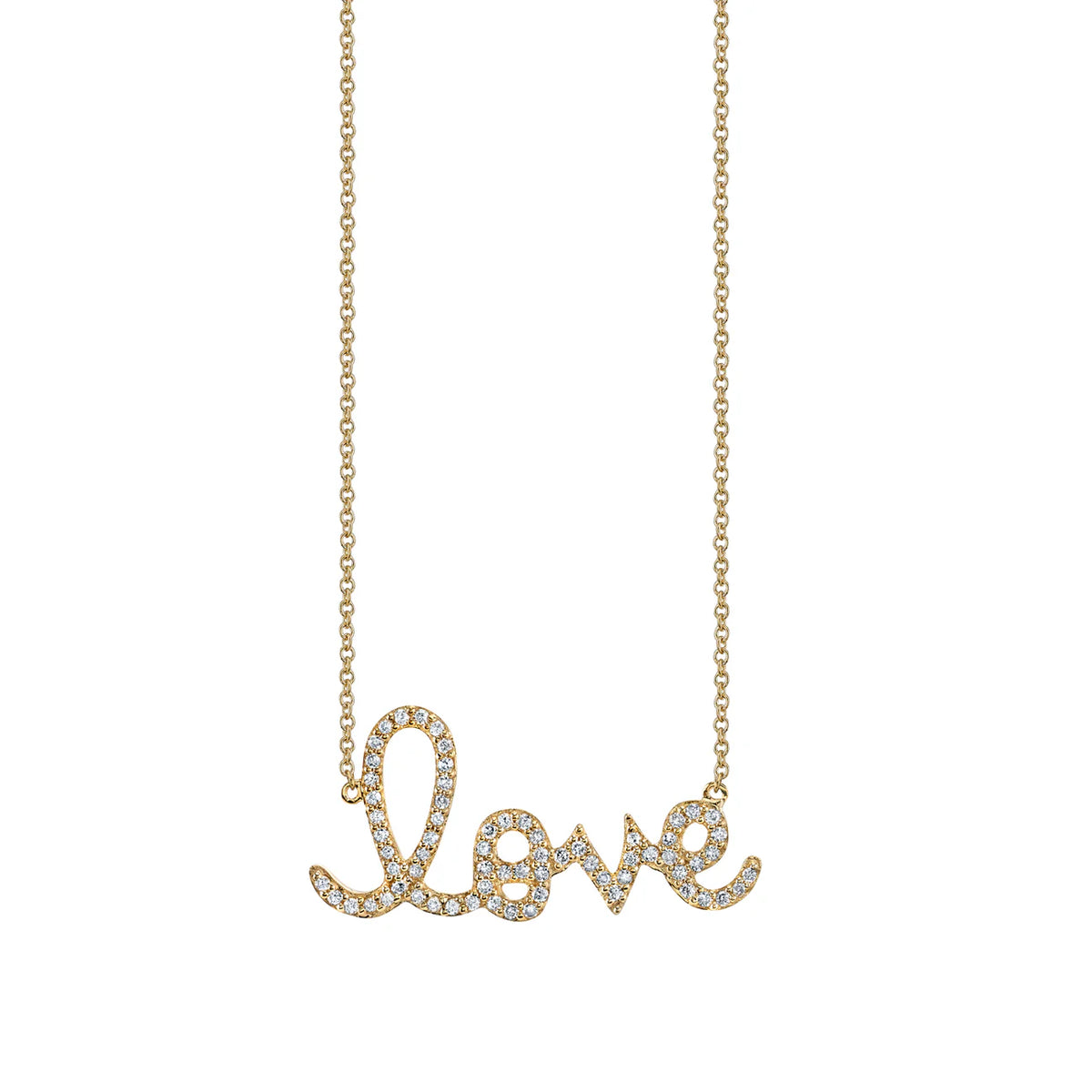 GOLD &amp; DIAMOND LARGE LOVE NECKLACE