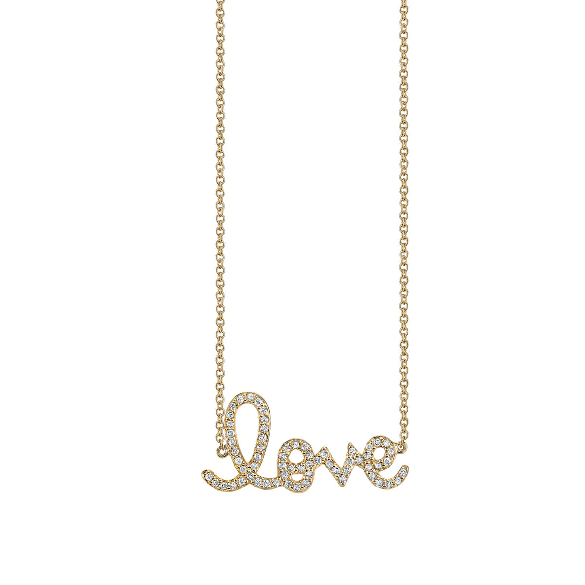 GOLD &amp; DIAMOND MEDIUM LOVE NECKLACE