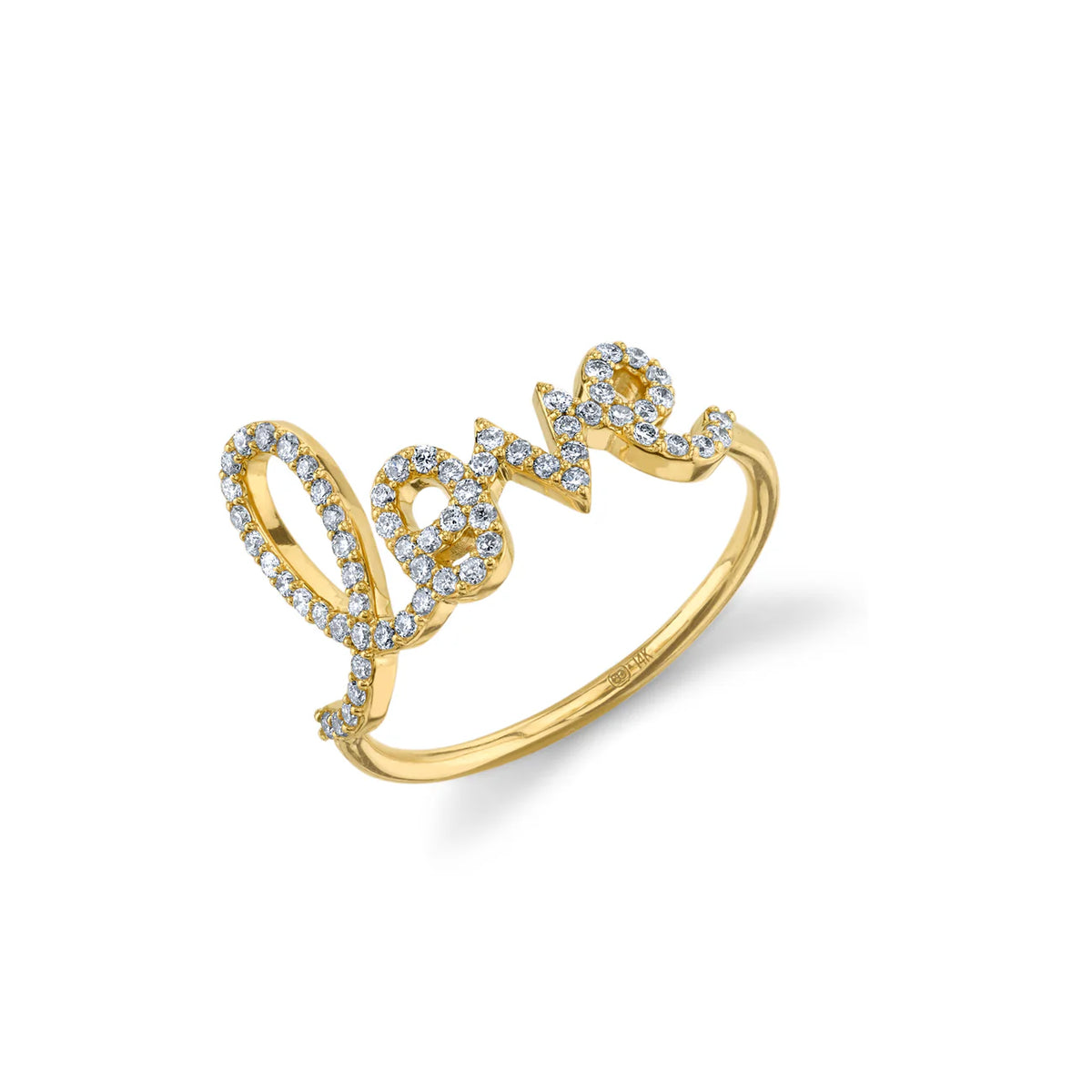 GOLD &amp; DIAMOND LARGE LOVE RING