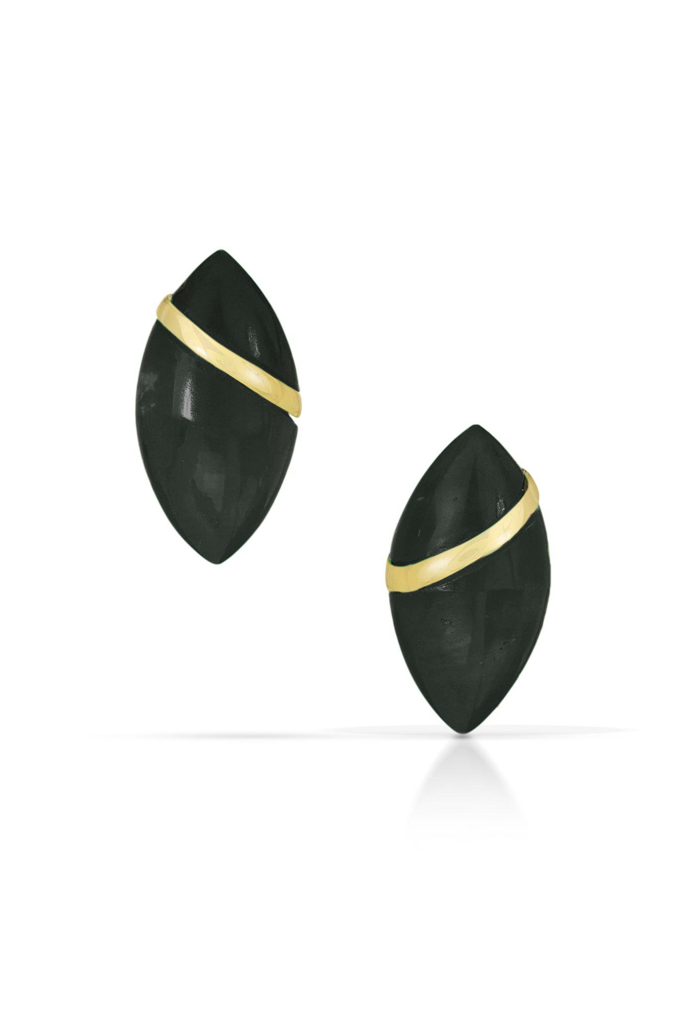 Cocoon Post Earrings in Onyx