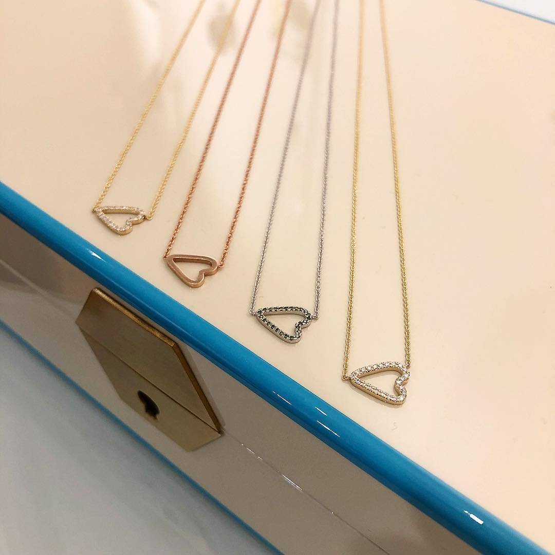 Vincents Fine Jewelry | Jane Kaye | Sideways Pave Heart Necklace