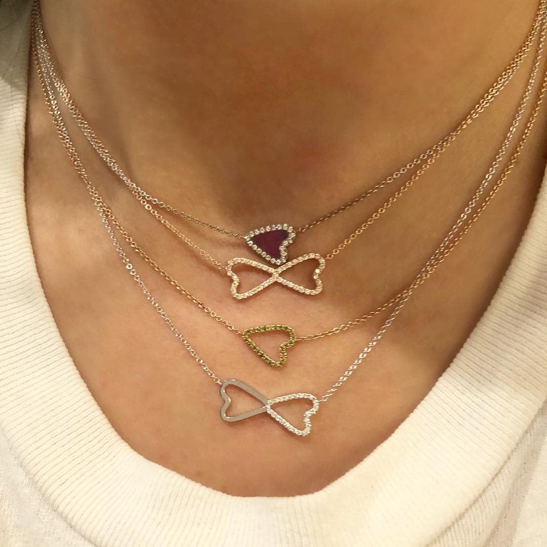 Vincents Fine Jewelry | Jane Kaye | Sideways Pave Heart Necklace