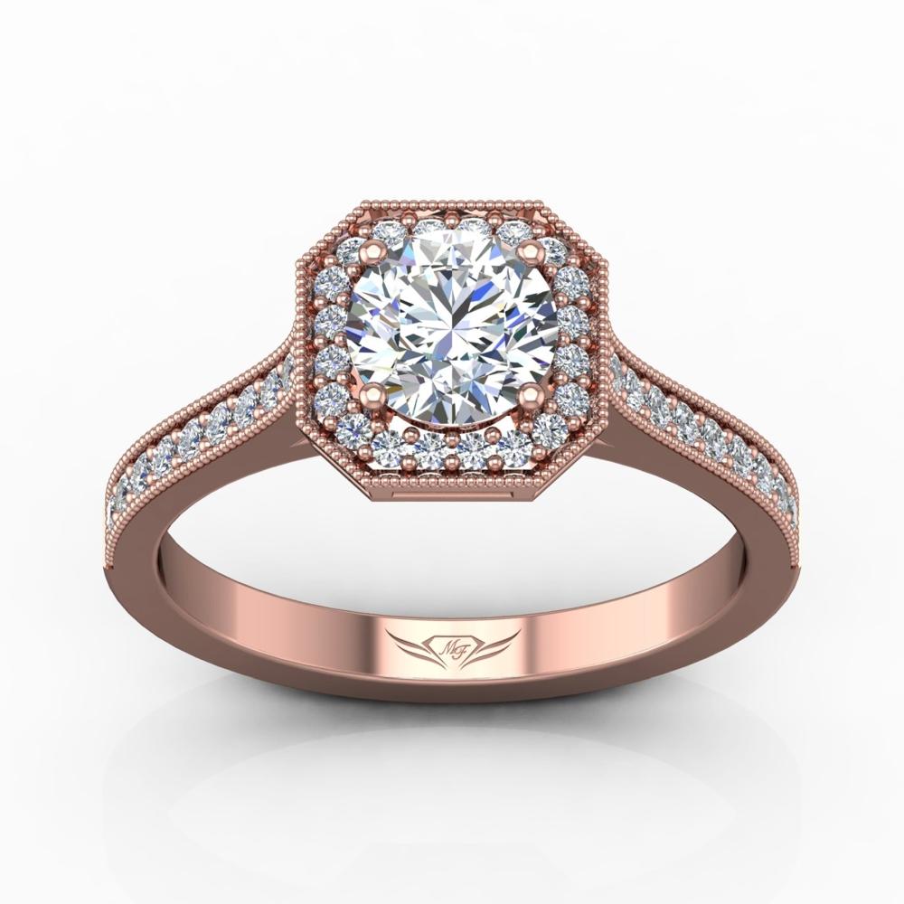 Vincents Fine Jewelry | Martin Flyer | Bead Set Micropave Halo Engagement Ring