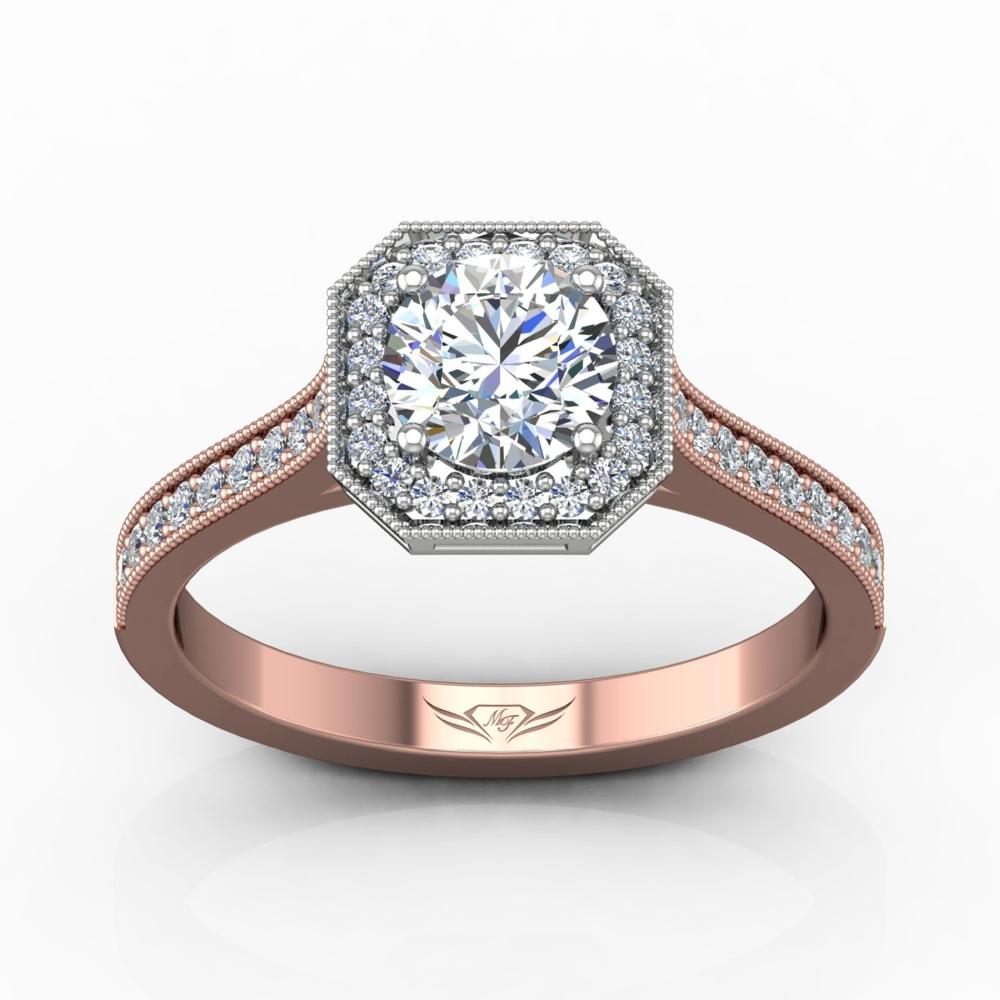 Vincents Fine Jewelry | Martin Flyer | Bead Set Micropave Halo Engagement Ring