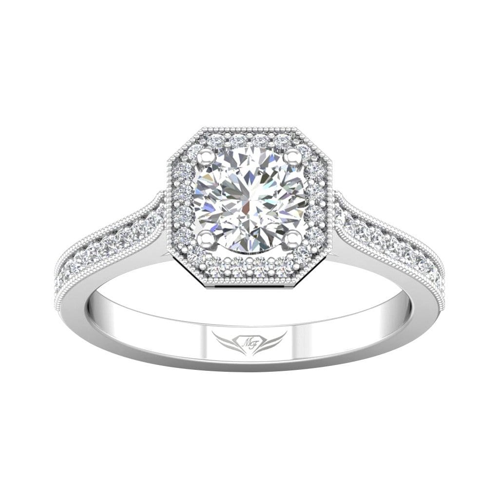 Vincents Fine Jewelry | Martin Flyer | Bead Set Micropave Halo Engagement Ring