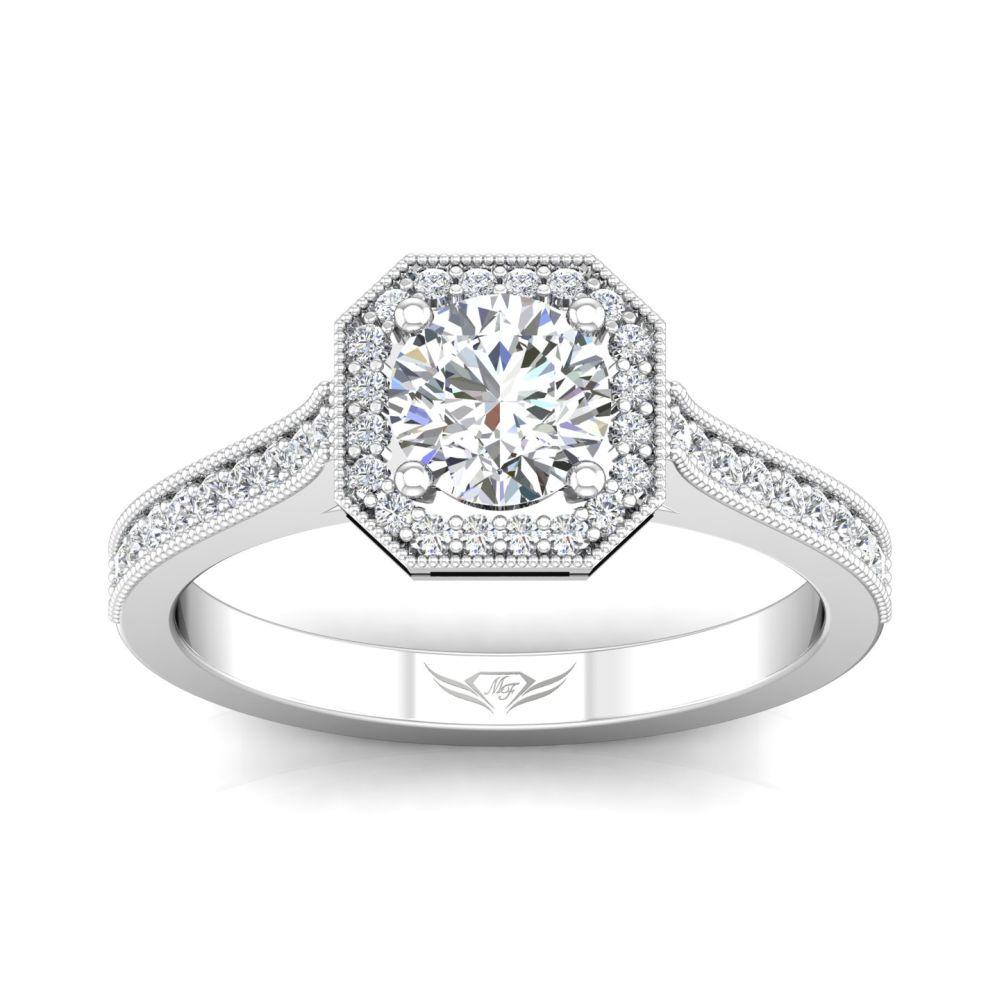 Vincents Fine Jewelry | Martin Flyer | Bead Set Micropave Halo Engagement Ring