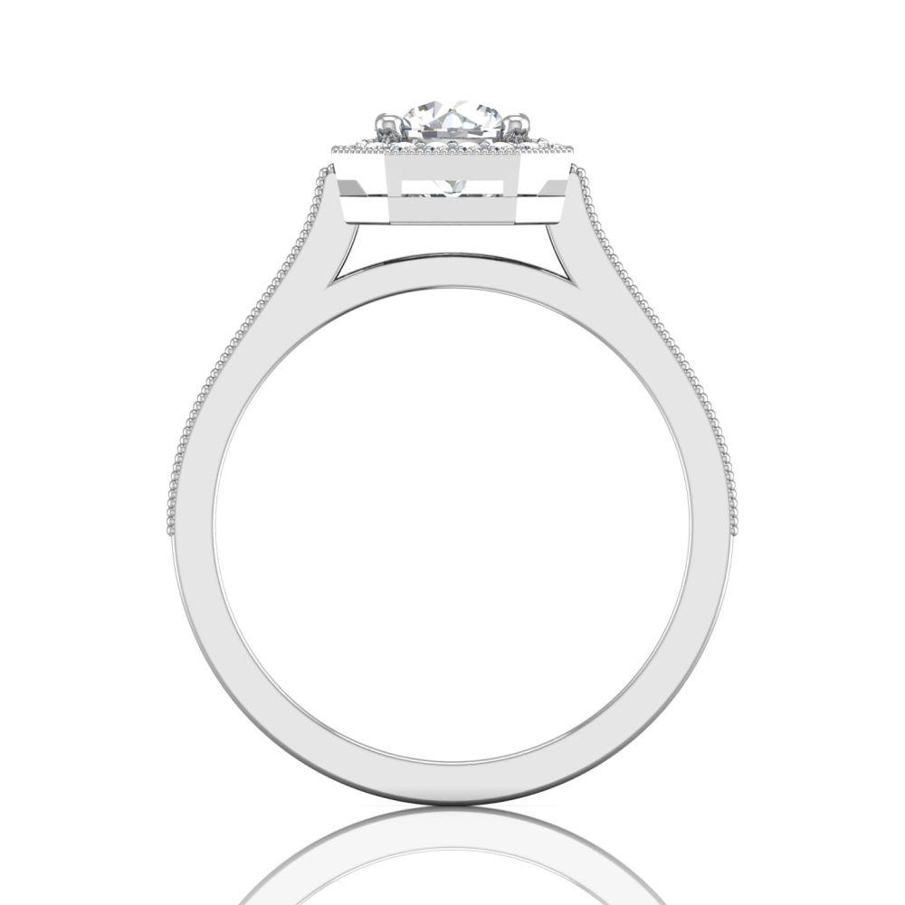 Vincents Fine Jewelry | Martin Flyer | Bead Set Micropave Halo Engagement Ring