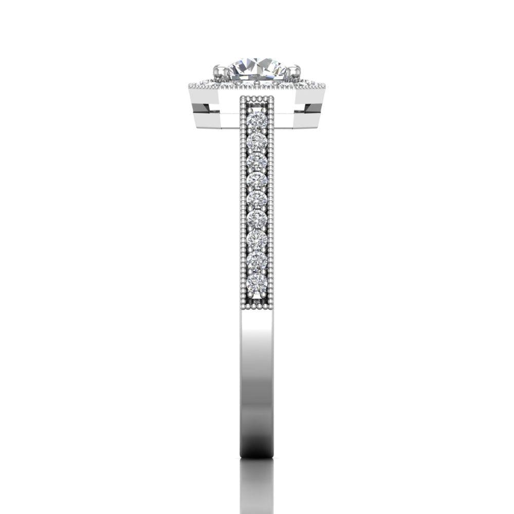 Vincents Fine Jewelry | Martin Flyer | Bead Set Micropave Halo Engagement Ring