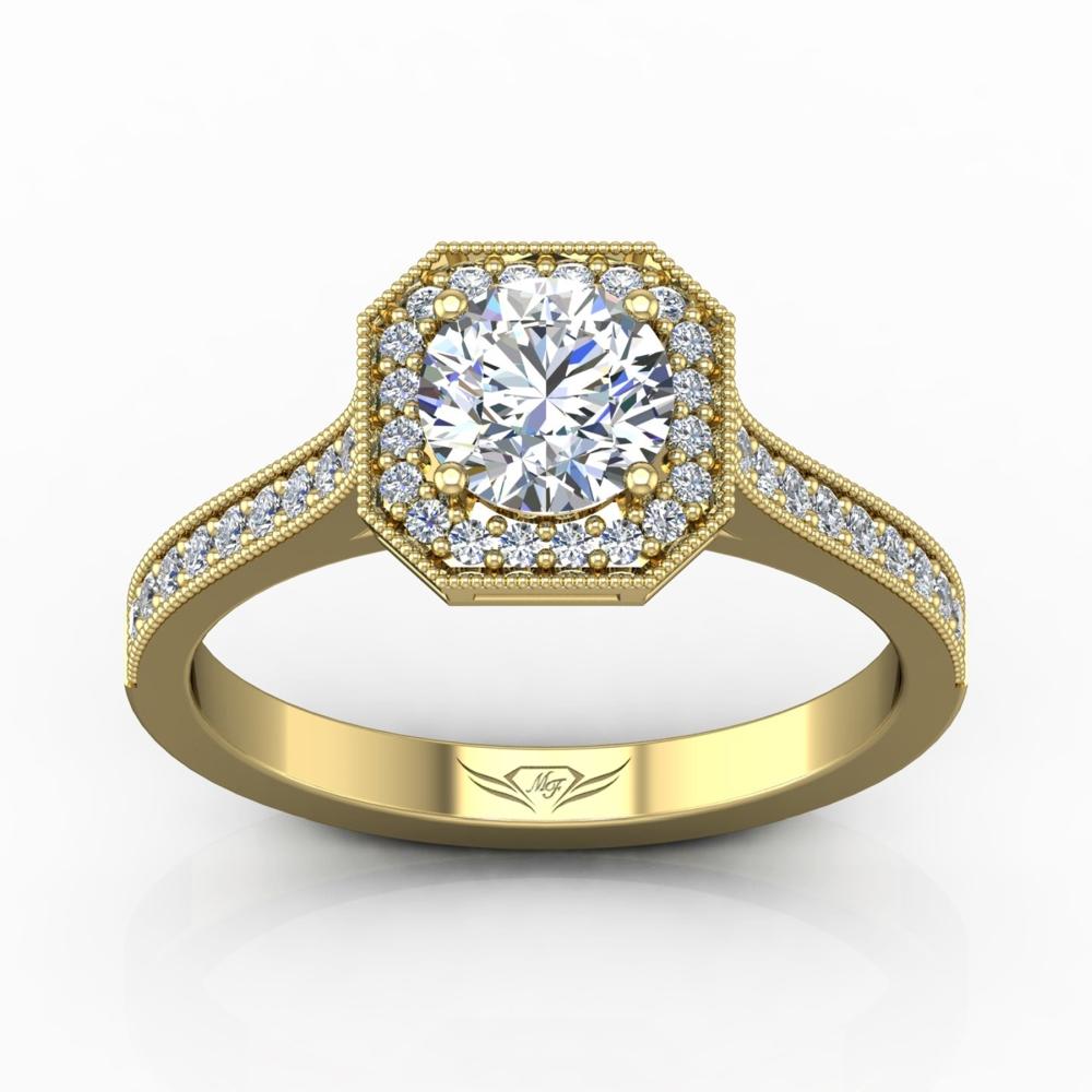Vincents Fine Jewelry | Martin Flyer | Bead Set Micropave Halo Engagement Ring