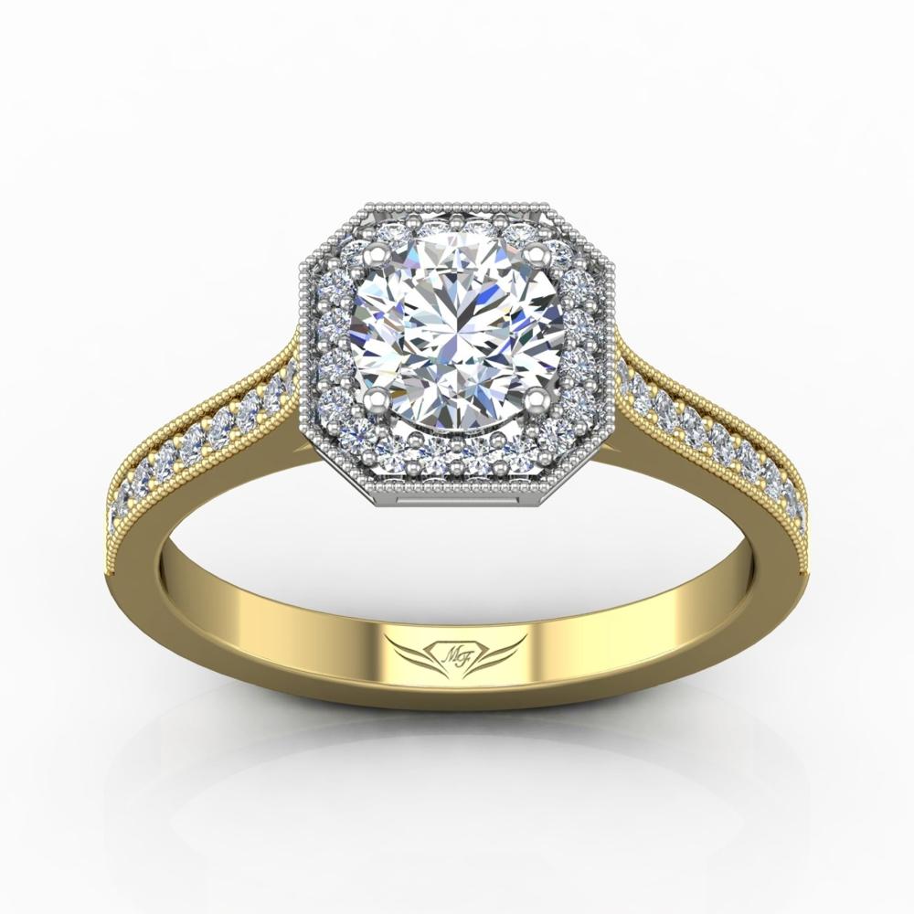Vincents Fine Jewelry | Martin Flyer | Bead Set Micropave Halo Engagement Ring