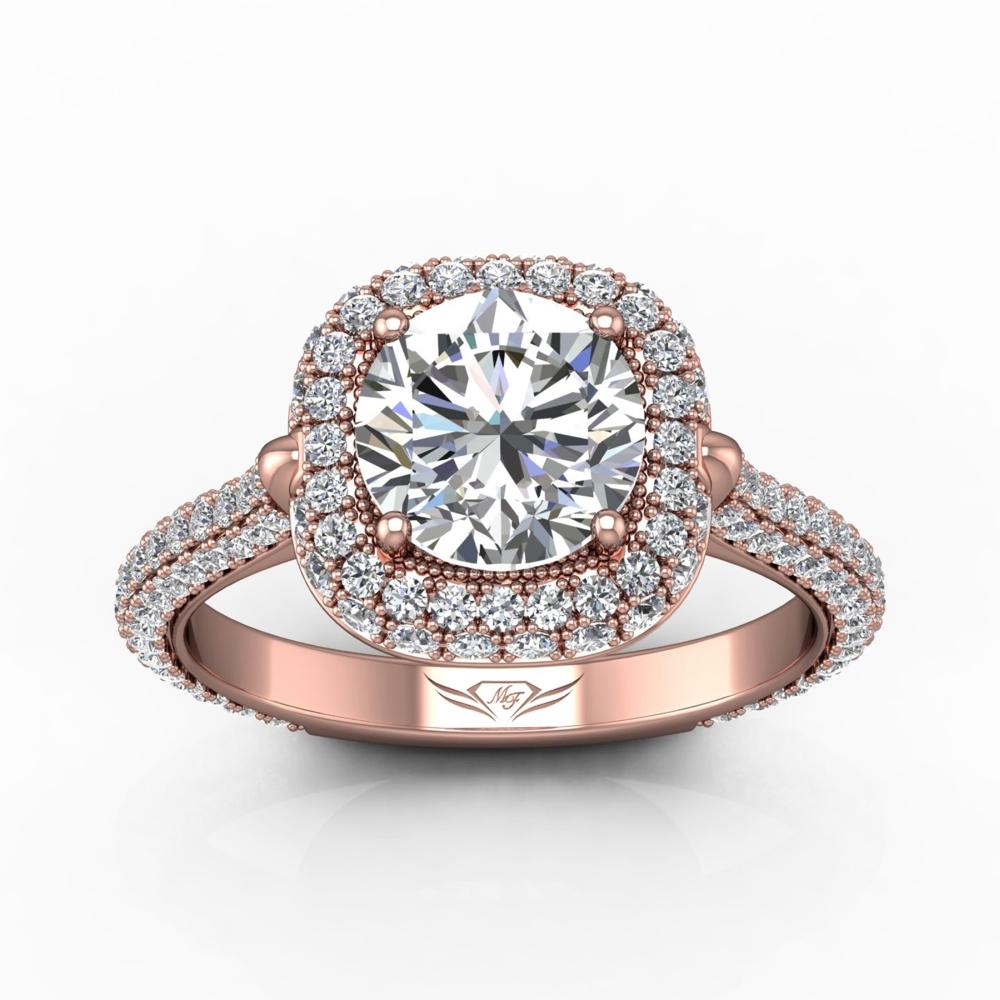Vincents Fine Jewelry | Martin Flyer | Micropave Halo Engagement Ring
