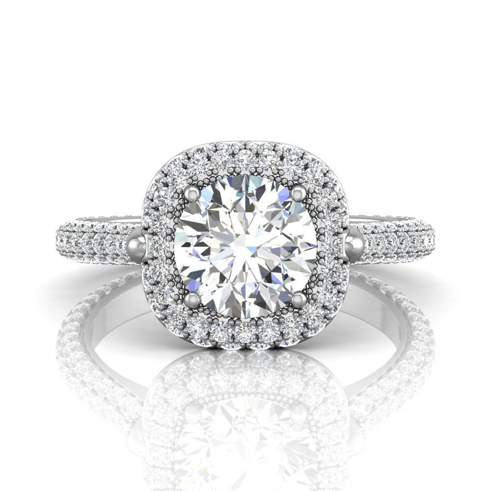 Vincents Fine Jewelry | Martin Flyer | Micropave Halo Engagement Ring