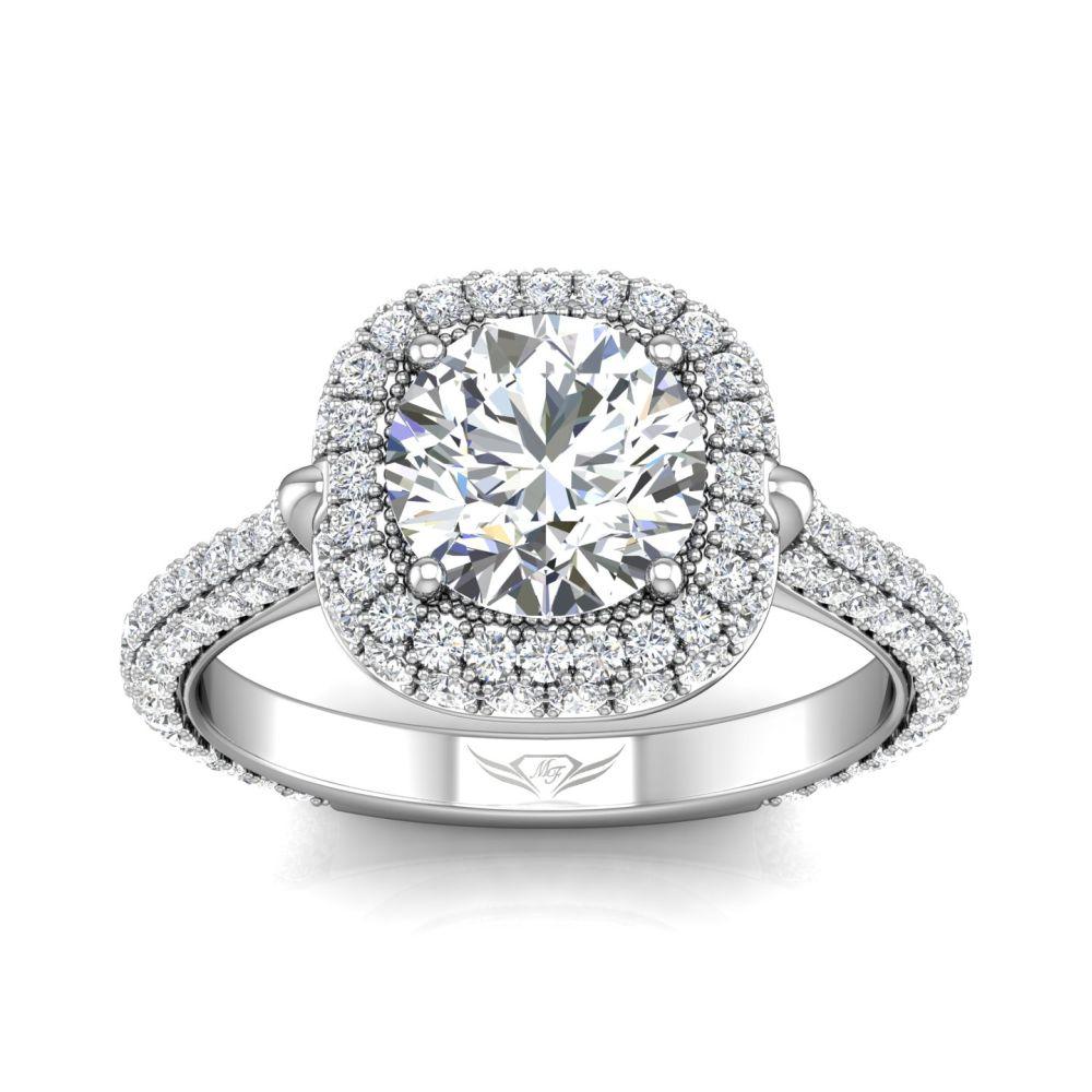 Vincents Fine Jewelry | Martin Flyer | Micropave Halo Engagement Ring