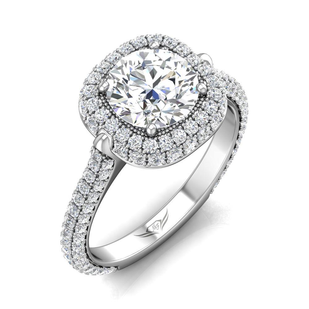 Vincents Fine Jewelry | Martin Flyer | Micropave Halo Engagement Ring