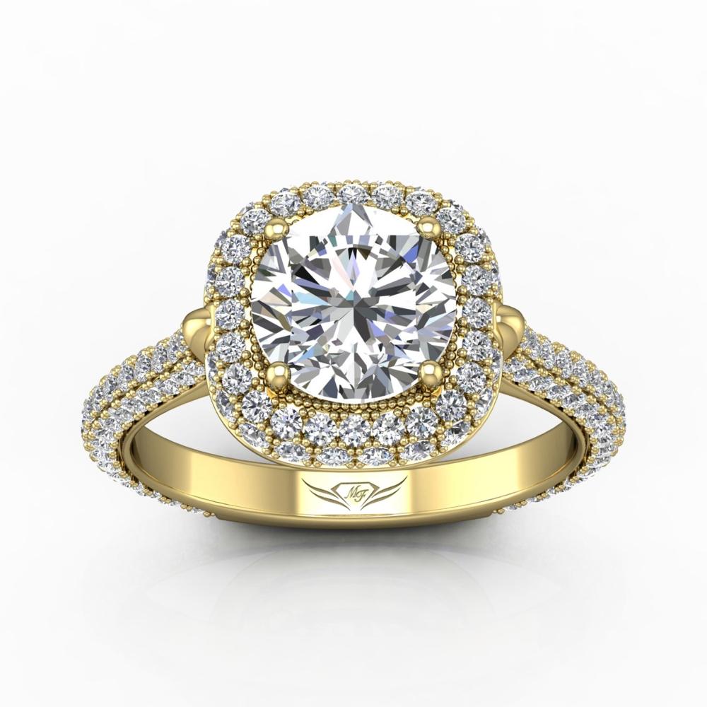 Vincents Fine Jewelry | Martin Flyer | Micropave Halo Engagement Ring