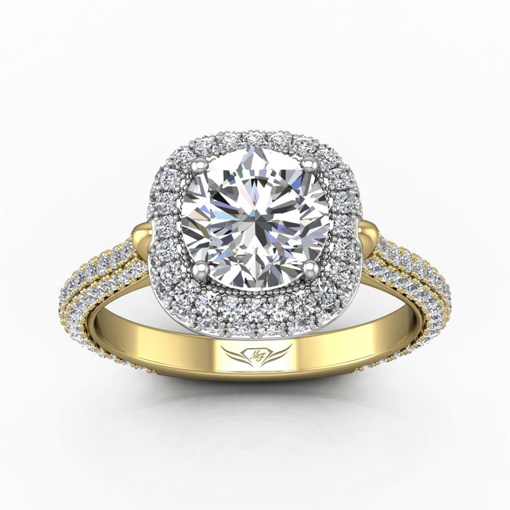 Vincents Fine Jewelry | Martin Flyer | Micropave Halo Engagement Ring
