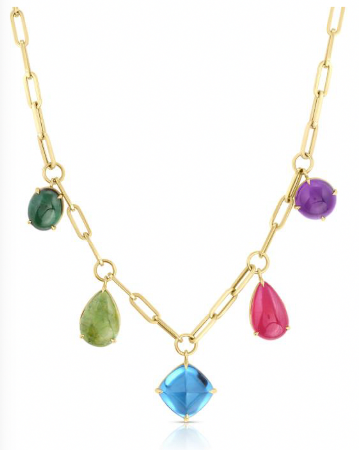 5 Stone Jumbo Gemfetti Necklace