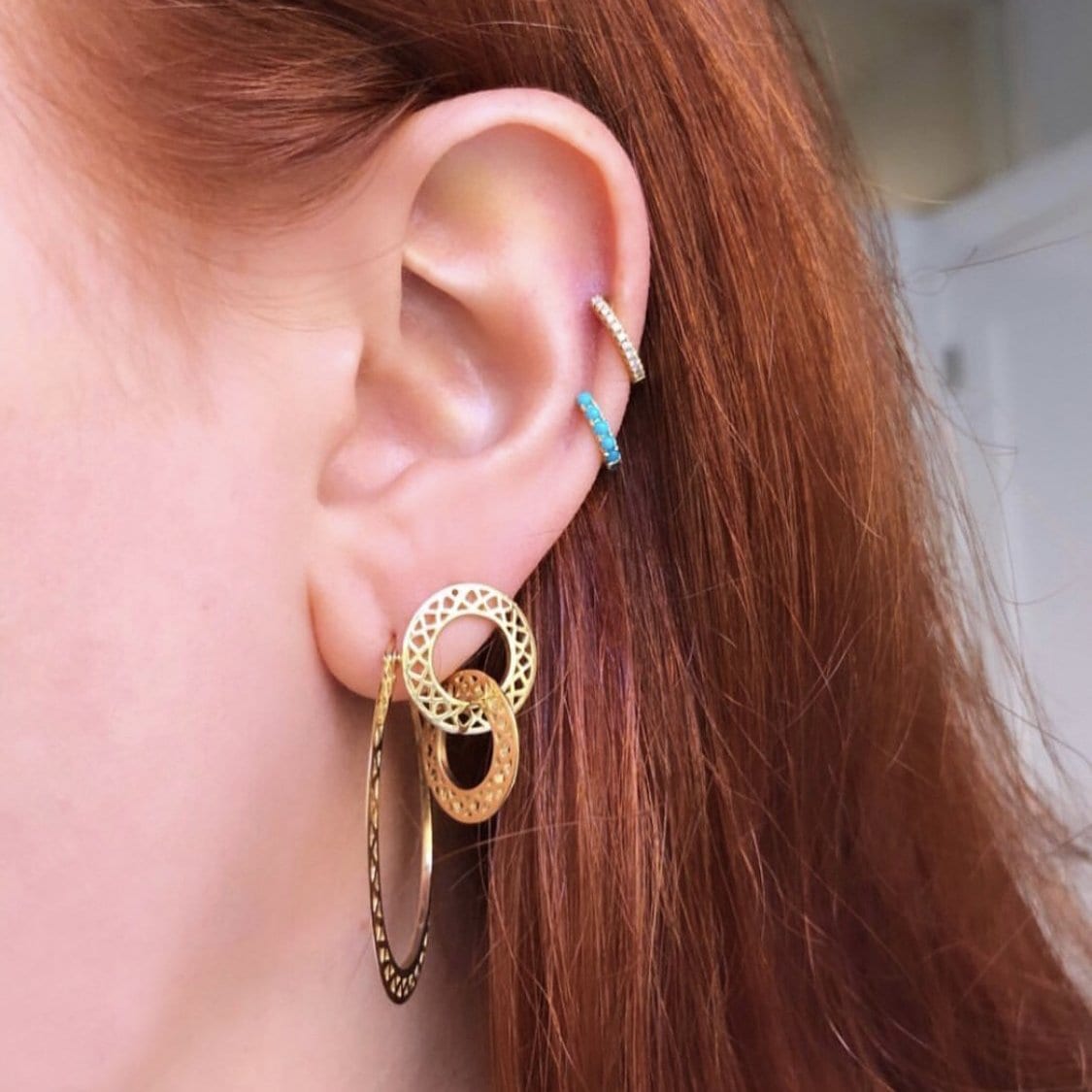 Vincents Fine Jewelry | Ray Griffiths | Medium Crownwork Hoops 