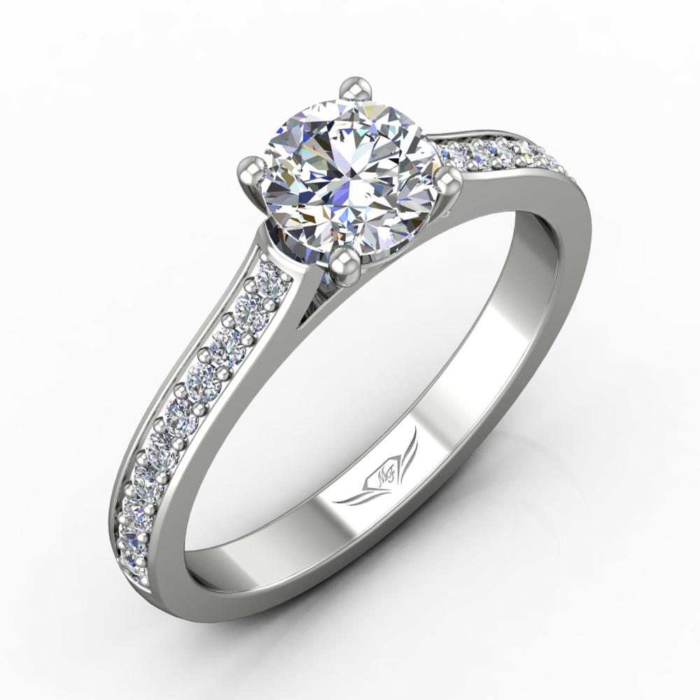 Vincents Fine Jewelry | Martin Flyer | Bead Set Micropave Engagement Ring