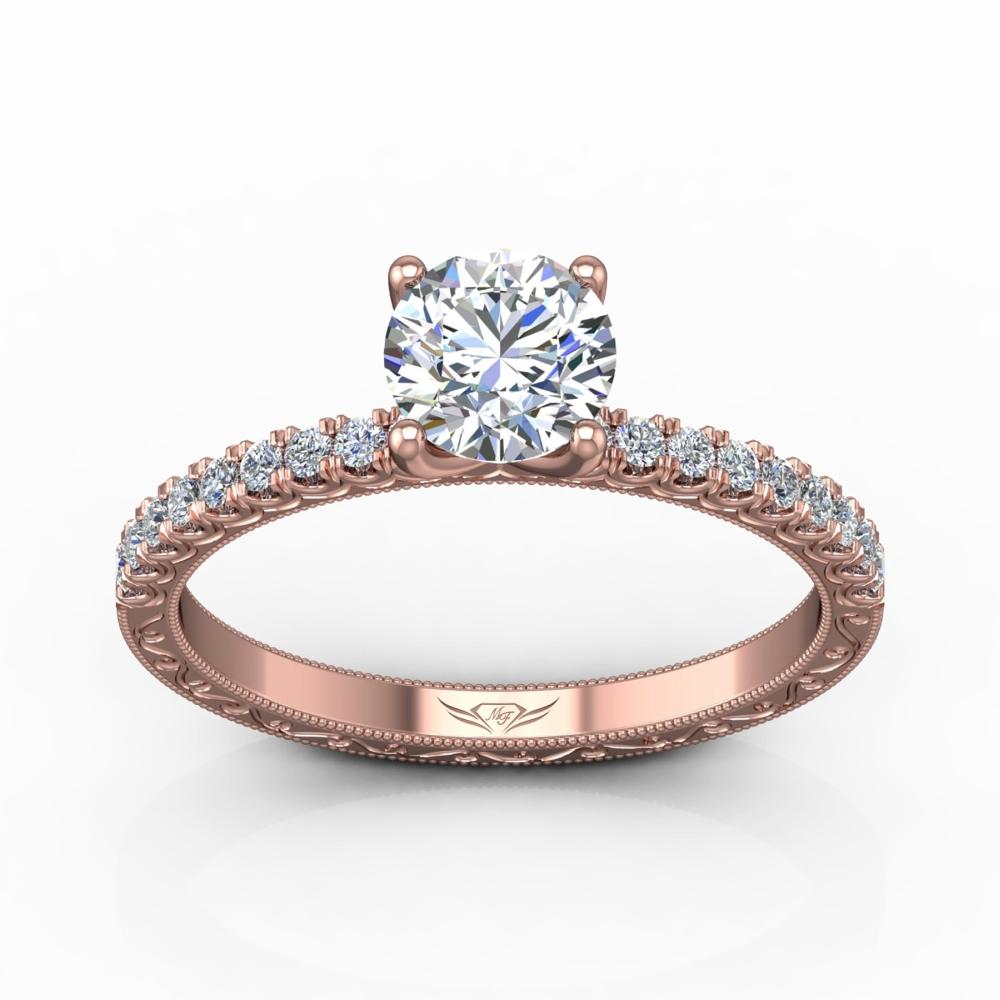 Vincents Fine Jewelry | Martin Flyer | Cutdown Micropave Hand Engraved Engagement Ring