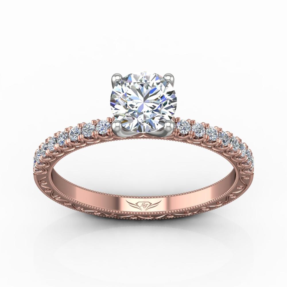 Vincents Fine Jewelry | Martin Flyer | Cutdown Micropave Hand Engraved Engagement Ring