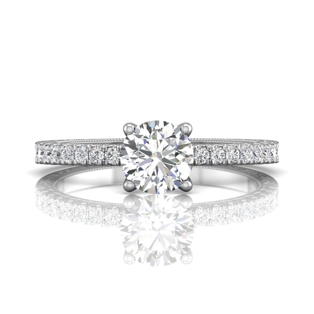 Vincents Fine Jewelry | Martin Flyer | Cutdown Micropave Hand Engraved Engagement Ring