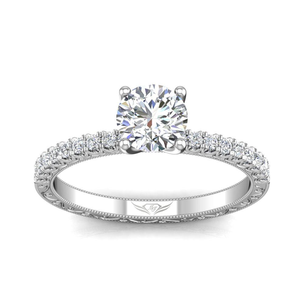 Vincents Fine Jewelry | Martin Flyer | Cutdown Micropave Hand Engraved Engagement Ring