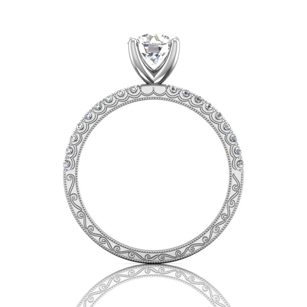 Vincents Fine Jewelry | Martin Flyer | Cutdown Micropave Hand Engraved Engagement Ring