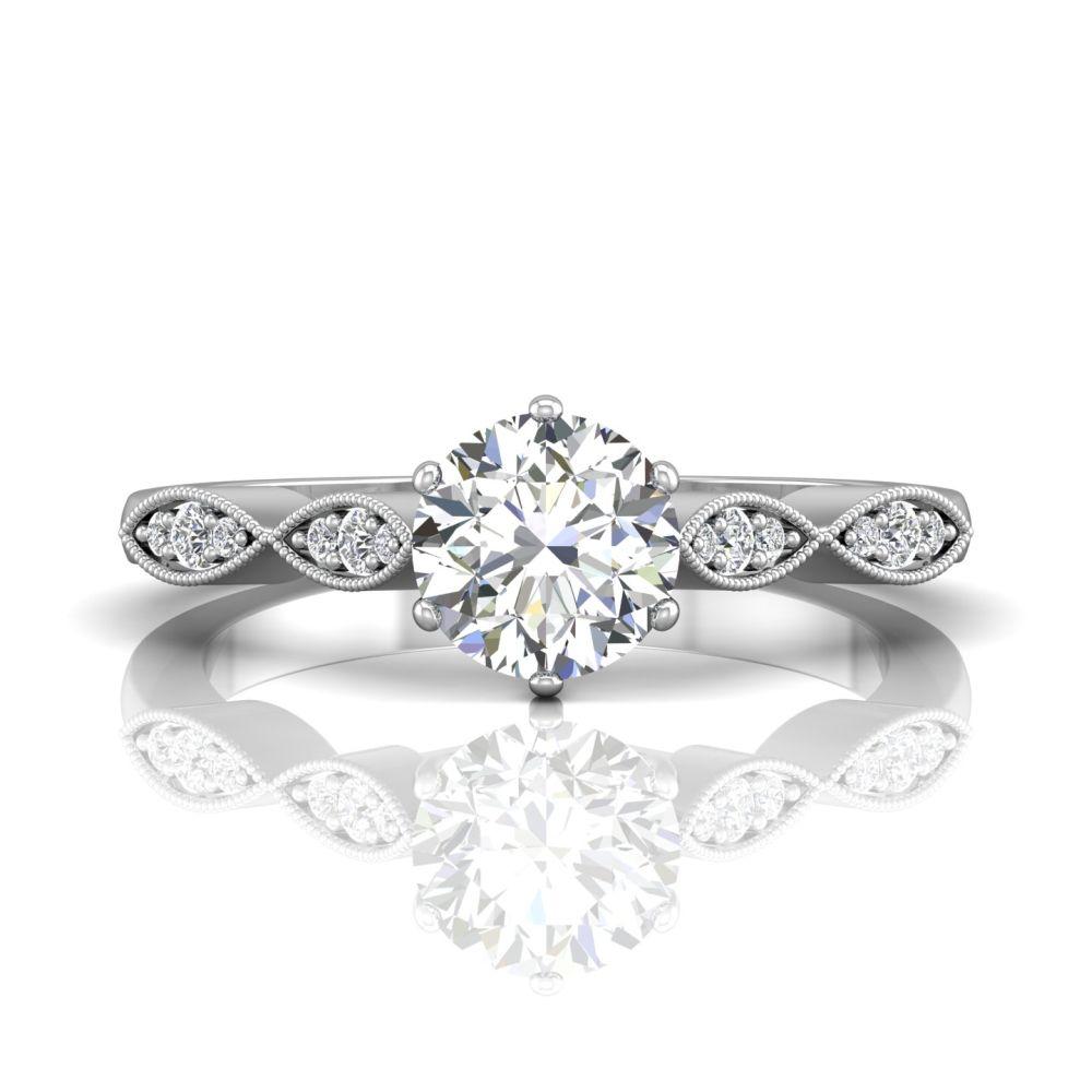 Vincents Fine Jewelry | Martin Flyer | Bead Set Micropave Engagement Ring