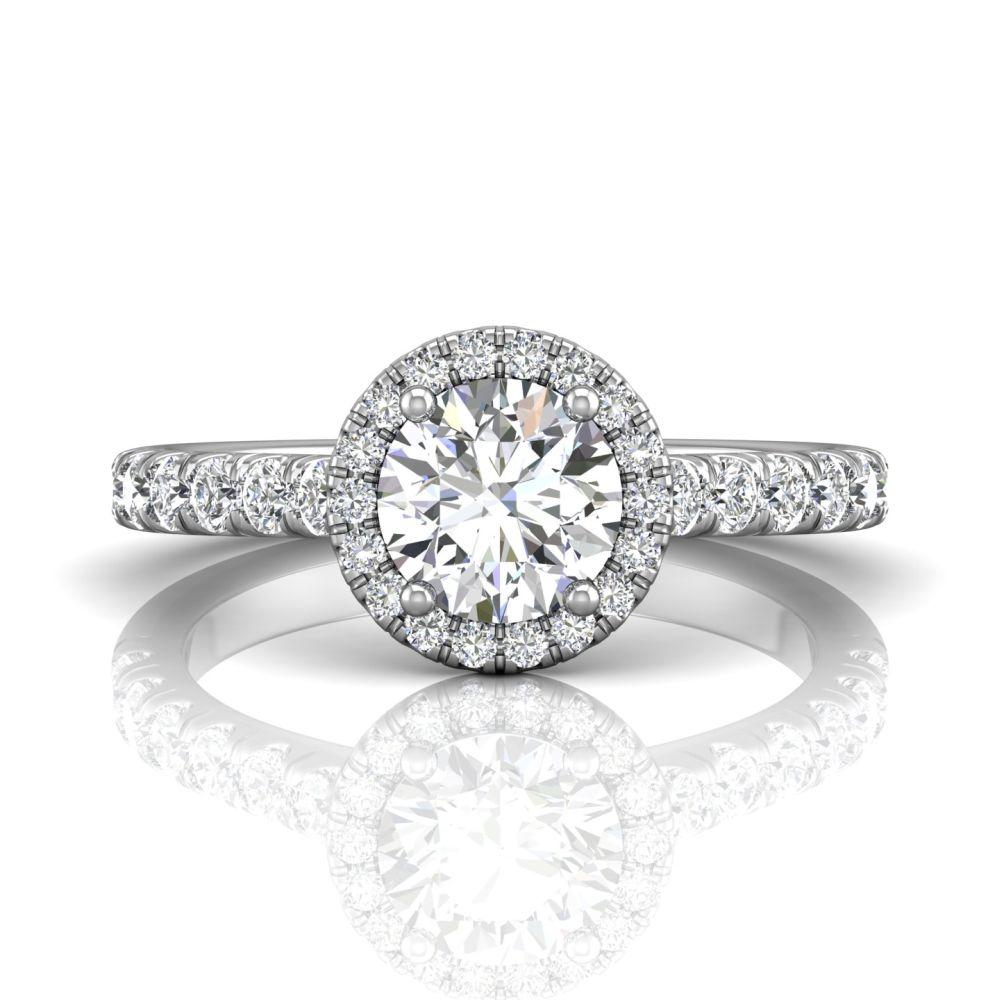 Vincents Fine Jewelry | Martin Flyer | Cutdown Micropave Halo Engagement Ring