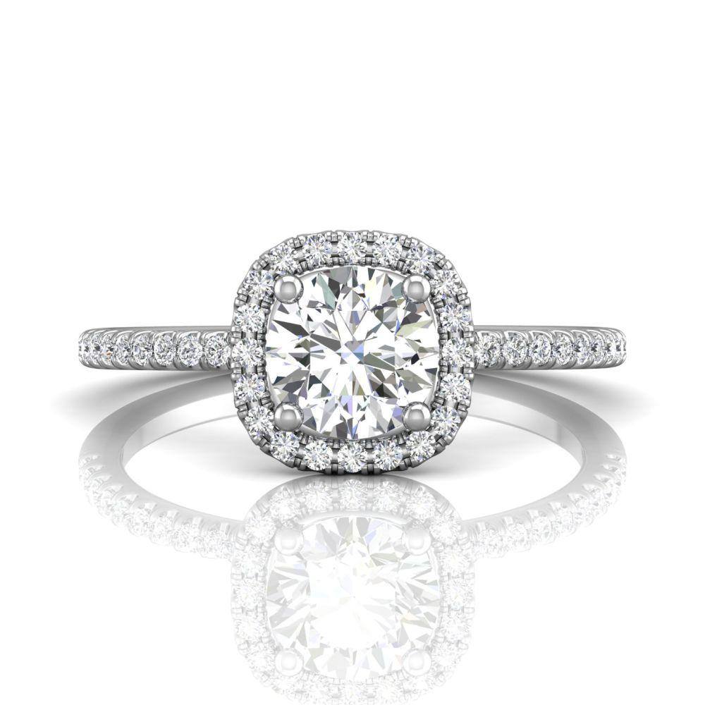 Vincents Fine Jewelry | Martin Flyer | Cutdown Micropave Halo Engagement Ring