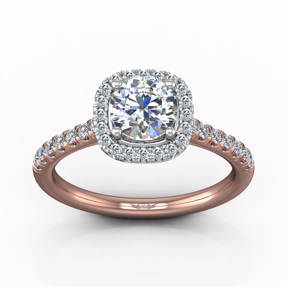 Vincents Fine Jewelry | Martin Flyer | Cutdown Micropave Halo Engagement Ring