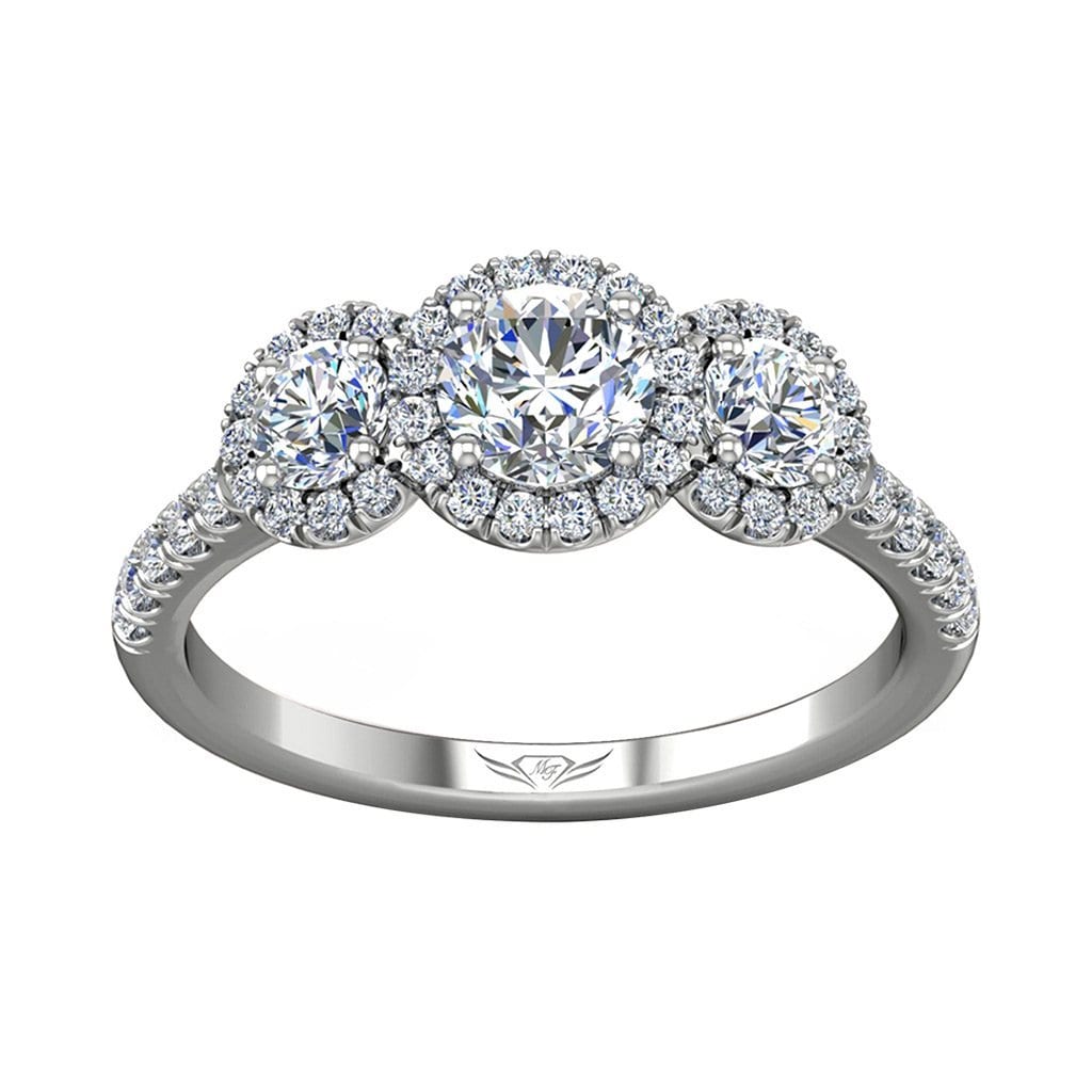 Vincents Fine Jewelry | Martin Flyer | Three Stone Halo Engagement Ring