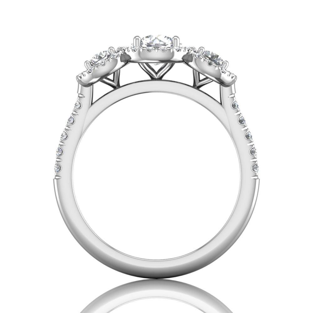 Vincents Fine Jewelry | Martin Flyer | Three Stone Halo Engagement Ring