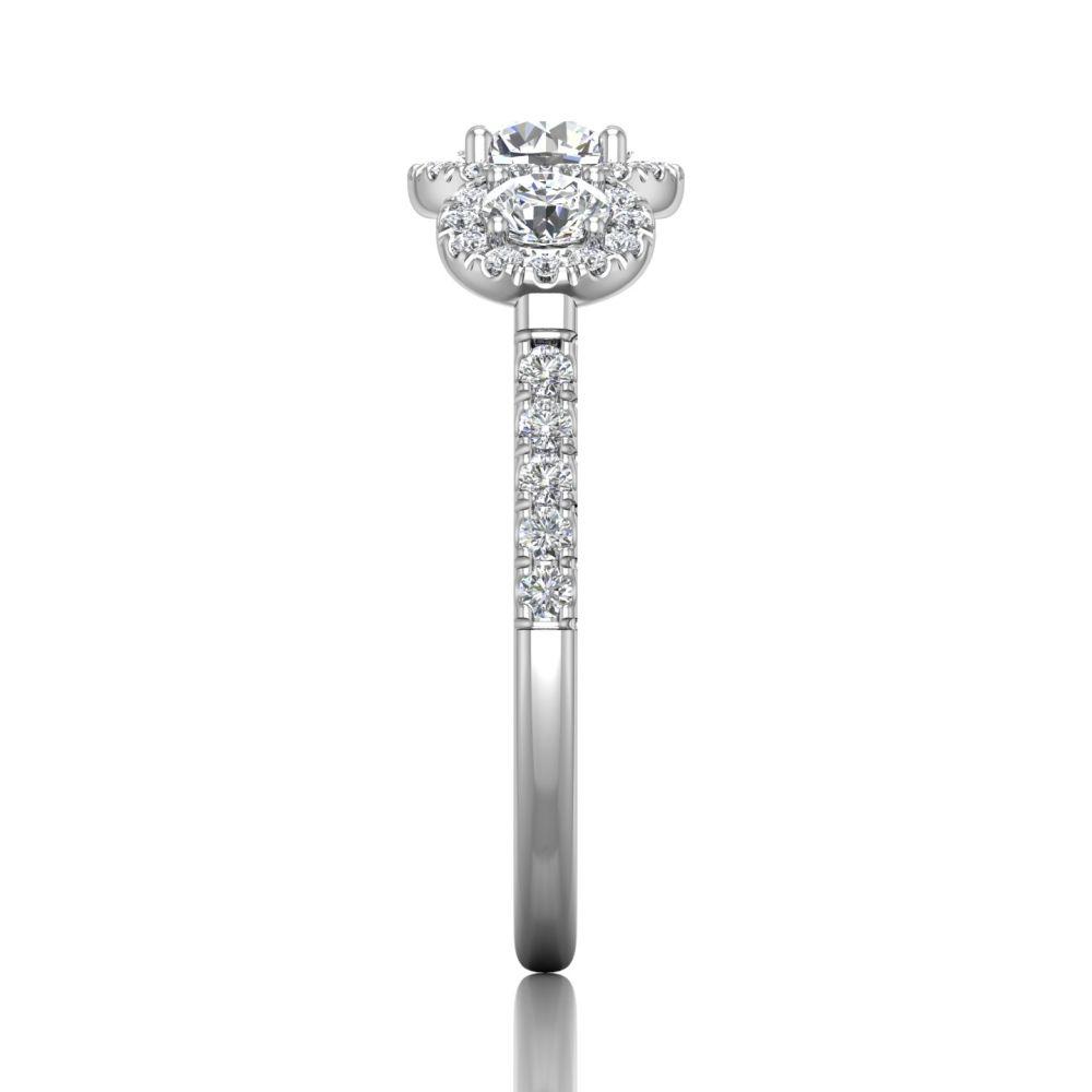 Vincents Fine Jewelry | Martin Flyer | Three Stone Halo Engagement Ring