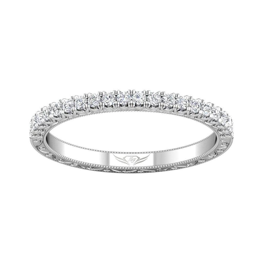 Vincents Fine Jewelry | Martin Flyer | Cutdown Micropave Hand Engraved Wedding Band