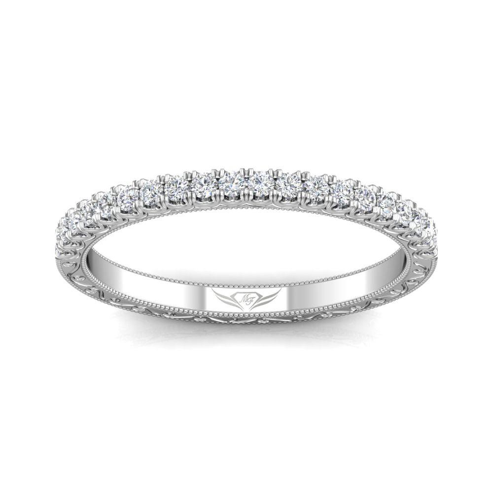 Vincents Fine Jewelry | Martin Flyer | Cutdown Micropave Hand Engraved Wedding Band