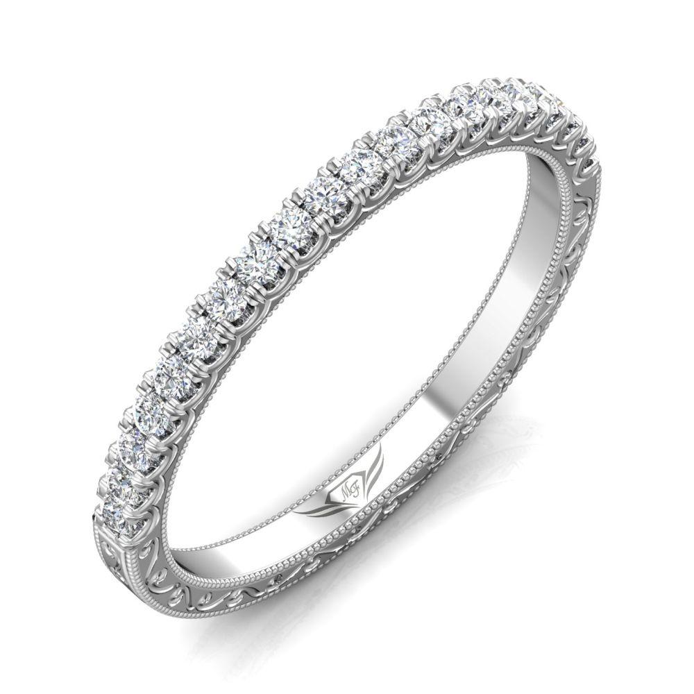 Vincents Fine Jewelry | Martin Flyer | Cutdown Micropave Hand Engraved Wedding Band