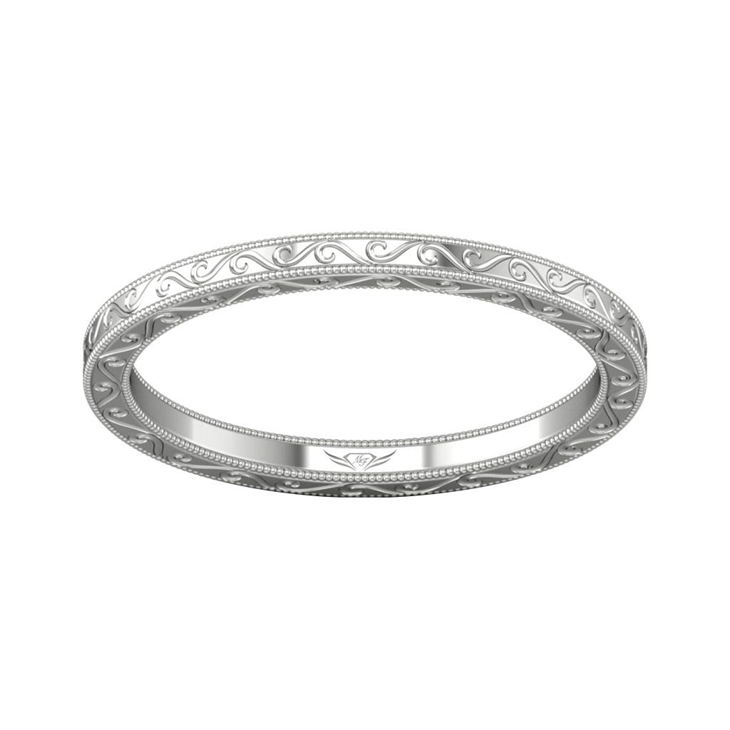 Vincents Fine Jewelry | Martin Flyer | Solitaire Hand Engraved Wedding Band
