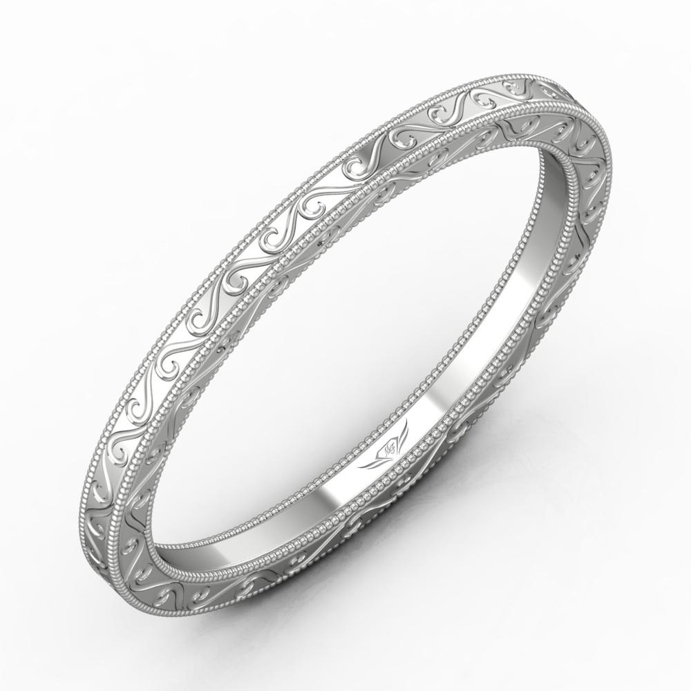 Vincents Fine Jewelry | Martin Flyer | Solitaire Hand Engraved Wedding Band