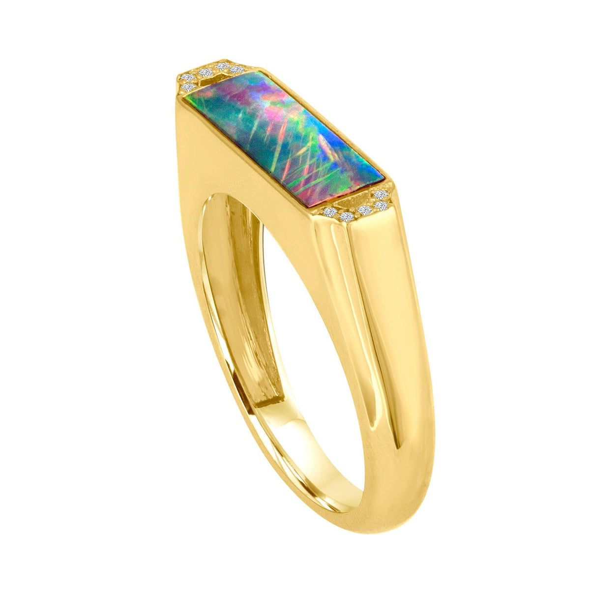 Edge Opal Signet Ring
