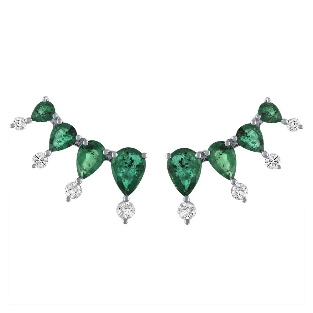 Vincents Fine Jewelry | Jane Kaye | Emerald Teardrop Ear Climbers