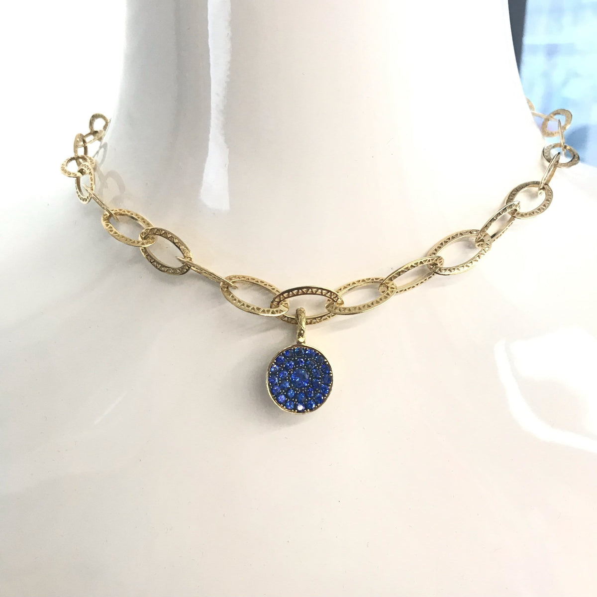 Vincents Fine Jewelry | Ray Griffiths | Sapphire Half Ball Pendent 