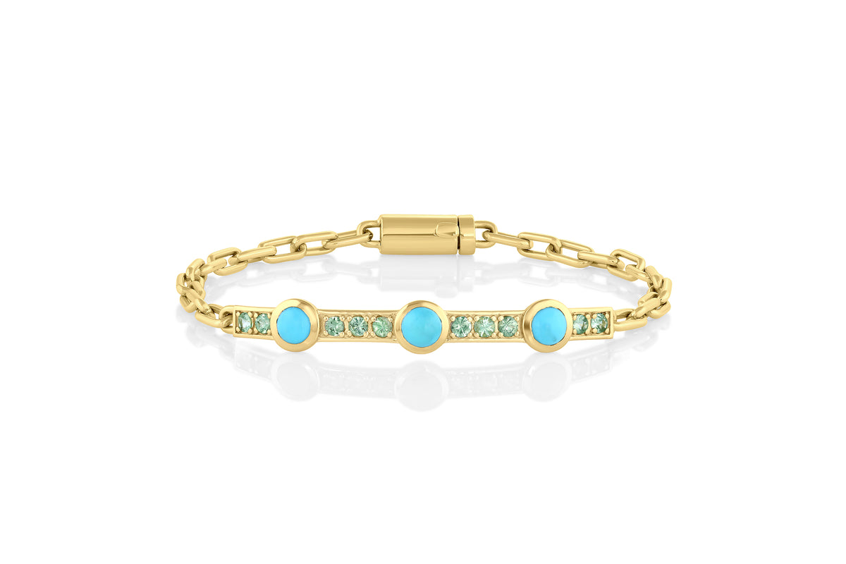 Triple Stone Gem ID Bracelet