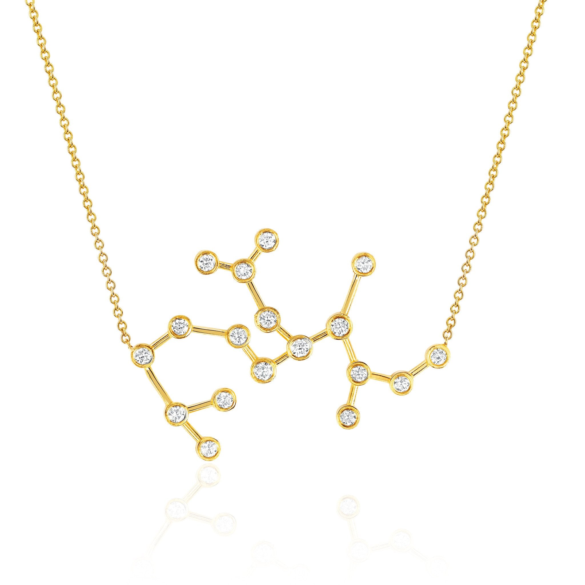 Diamond Aries Constellation Pendant Necklace 1/6 ct tw Round 14K White Gold  | Jared