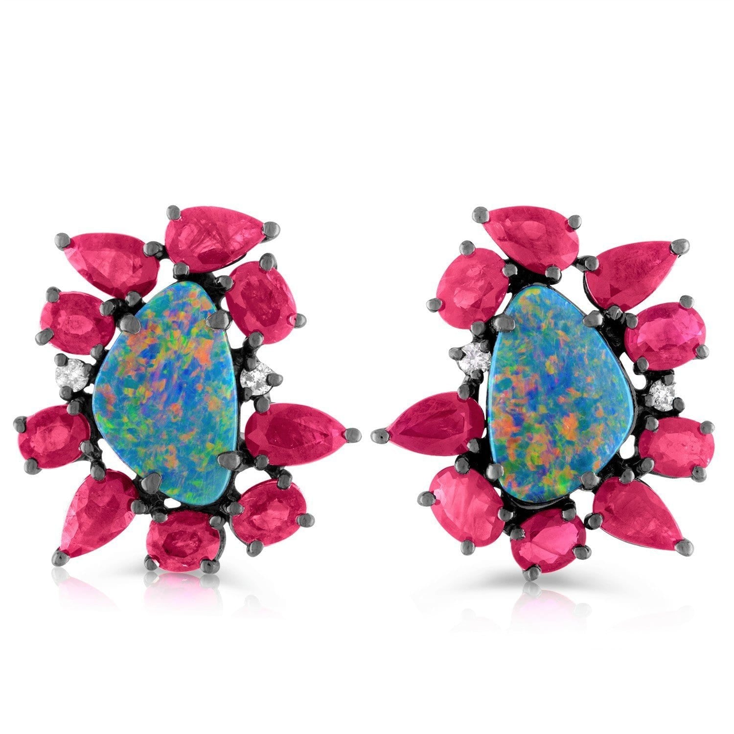 Vincents Fine Jewelry | Jane Kaye | Mixed Media Opal & Ruby Studs