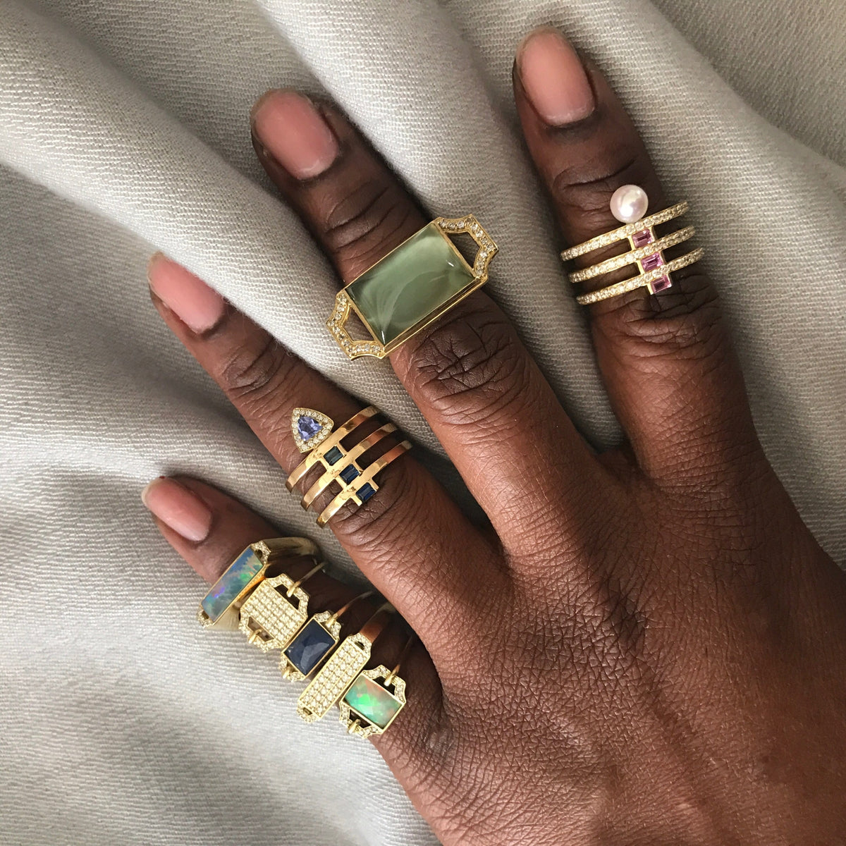 Edge Opal Signet Ring