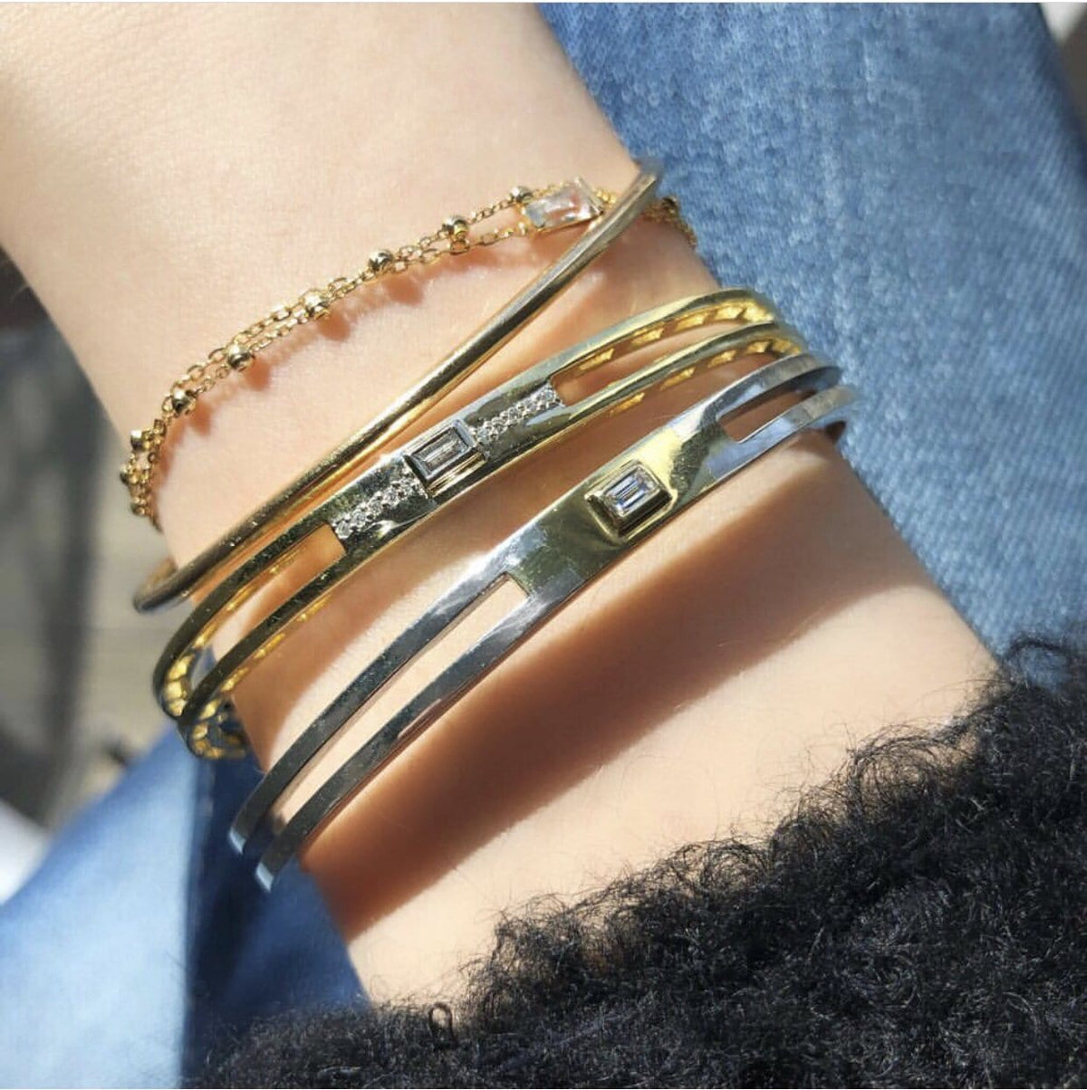 Edge Cuff Gold Bracelet